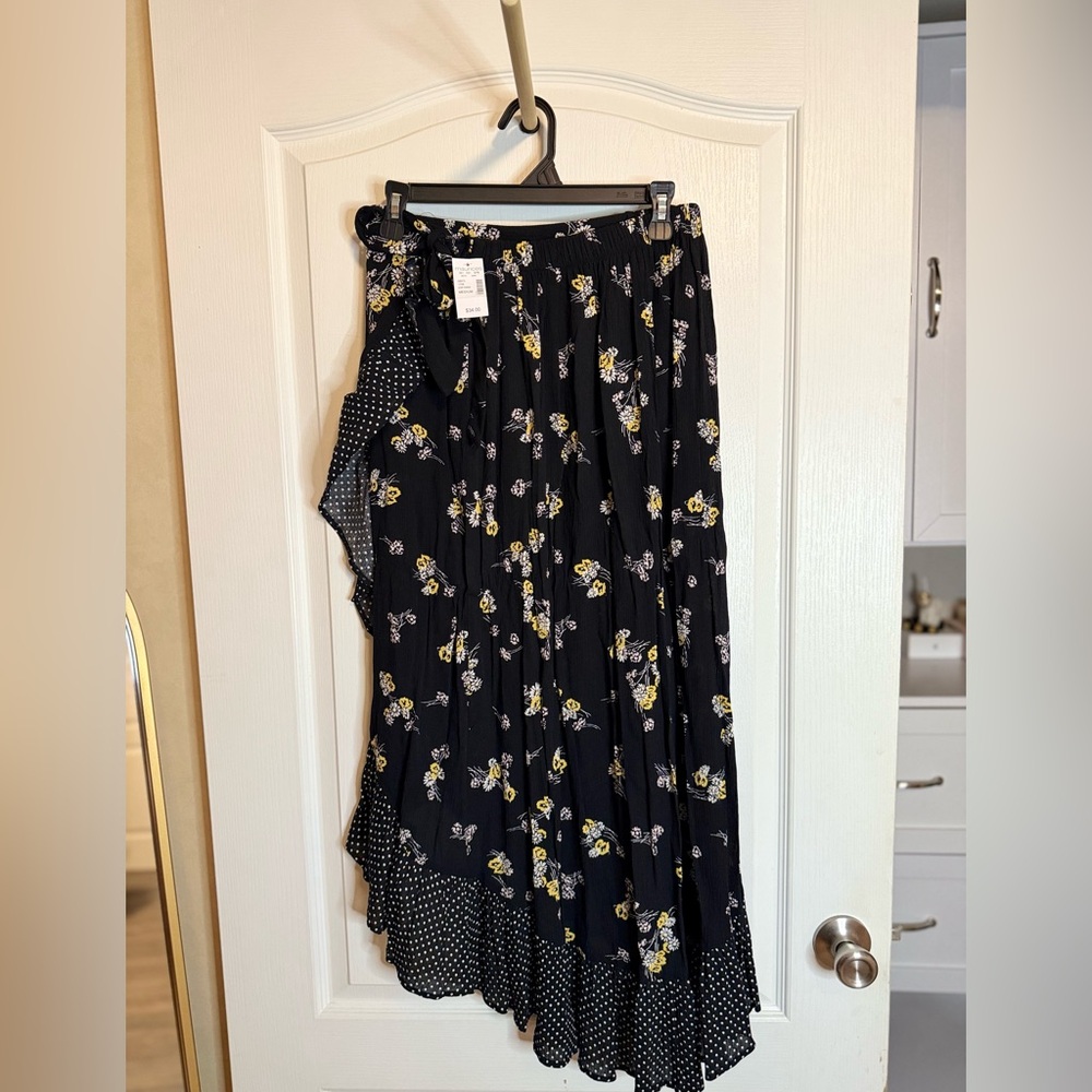 Maurices Black Floral Maxi Skirt